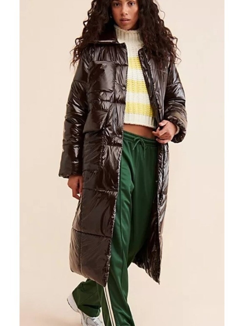 Baum und Pferdgarten Delaware Puffer Trench Coat Chocolate Brown Womens S
